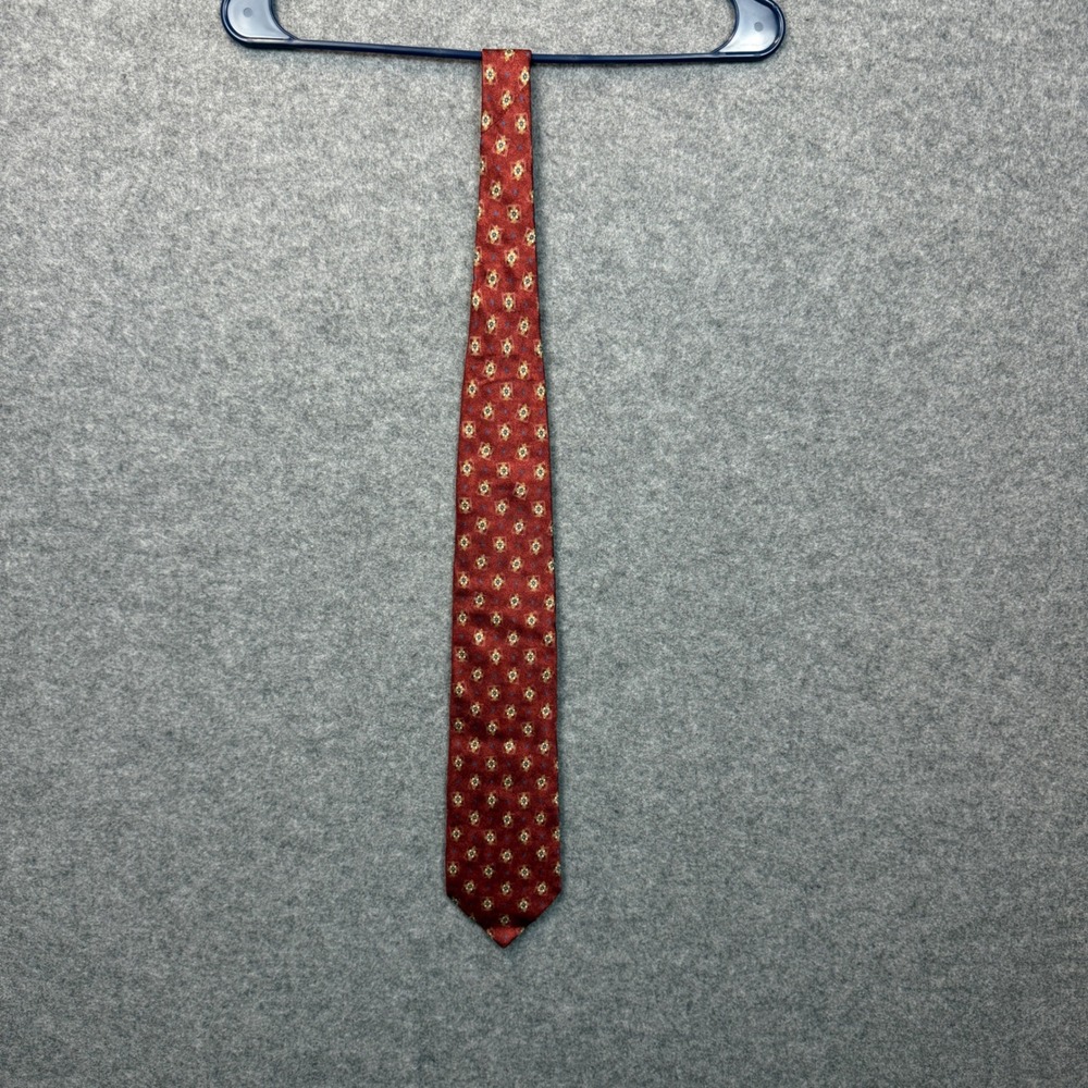 Joseph Abboud Red‎ Geometric Medallion Silk Necktie JADA02 NEW